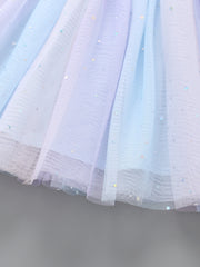Girls Sequin Rainbow Tulle Tutu Princess Skirt For Birthday Party Ballet