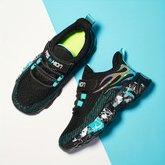 Breathable Woven Sneakers For Boys Lightweight Anti Slip Low Top Sneakers