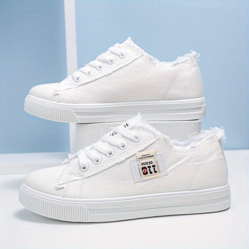 Women's Canvas Sports Shoes Lace-up Casual Walking Sneakers