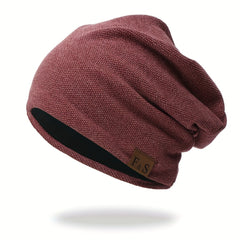 Double Layer Knit Beanie Cap Windproof Ski Hat