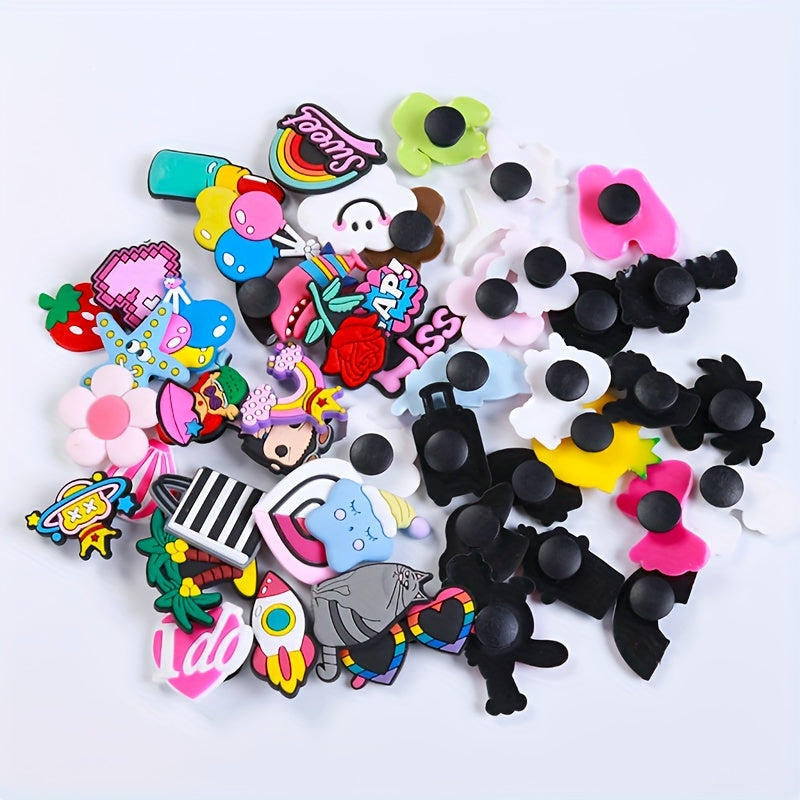 30PCS 50PCS Random Cartoon Anime Shoe Charms For Crocs And Shoe Decor
