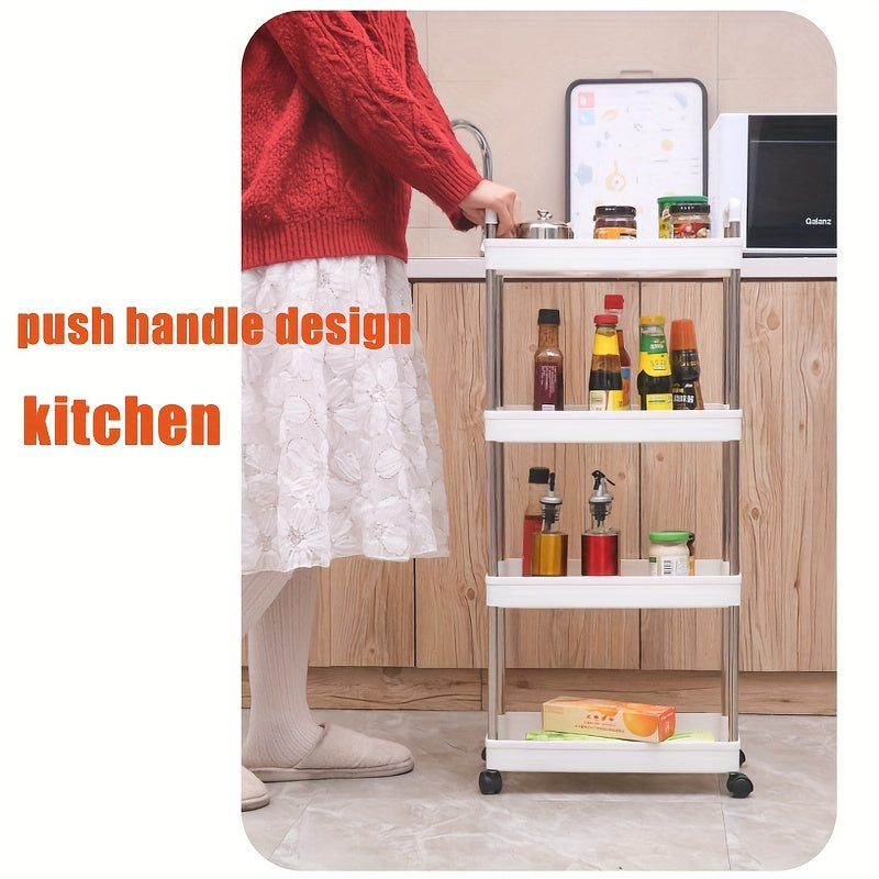 4 Tier Rolling Storage Cart Laundry Room Organization
