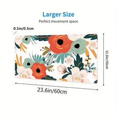 Large Flower Gamer Mouse Pad - Non-Slip Waterproof Natural Rubber Base
