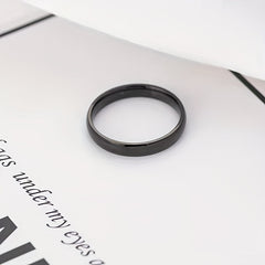 4MM Wide Stainless Steel Ring Glossy Inner And Outer Arc Jewelry