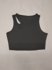 Sexy Sleeveless Tank Top Asymmetrical Neck for Summer