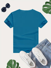 Sunflower Graphic Sports T-shirt Butterfly Print Casual Top