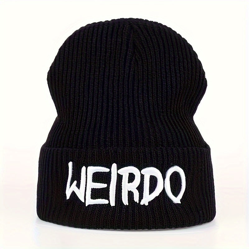Outdoor Letter WEIRDO Knitted Hat Winter Warm Hat for Men