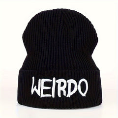 Outdoor Letter WEIRDO Knitted Hat Winter Warm Hat for Men