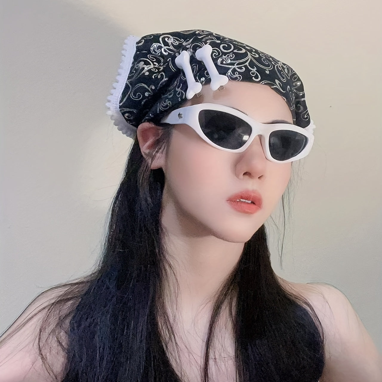 Y2K Butterfly Hot Stamping Triangle Scarf Headband