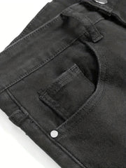 Men's Monster Print Straight Fit Jeans - Casual Denim Pants