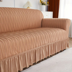 1pc Skirted Sofa Slipcover Stretch Couch Cover