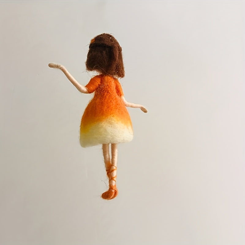 Orange Fairy Wool Felt DIY Material Gift Doll Decoration