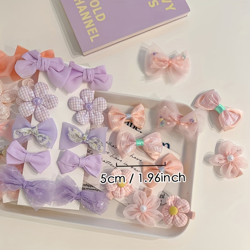 10pcs Colorful Flowers Bow Hair Clips Hairpin for Baby Girls