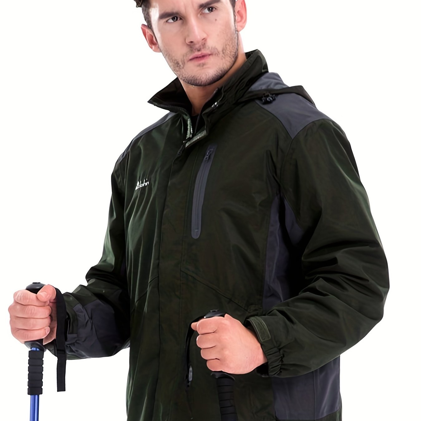 Men's Thermal Fleece Skiing Hooded Jacket Windproof & Waterproof Windbreaker