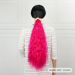 Long Kinky Curly Ponytail Extensions 96 Cm with Hair Ties