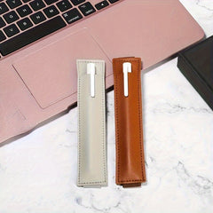 Pu Leather Elastic Buckle Pencil Case Book Pen Clip Lightweight Holder