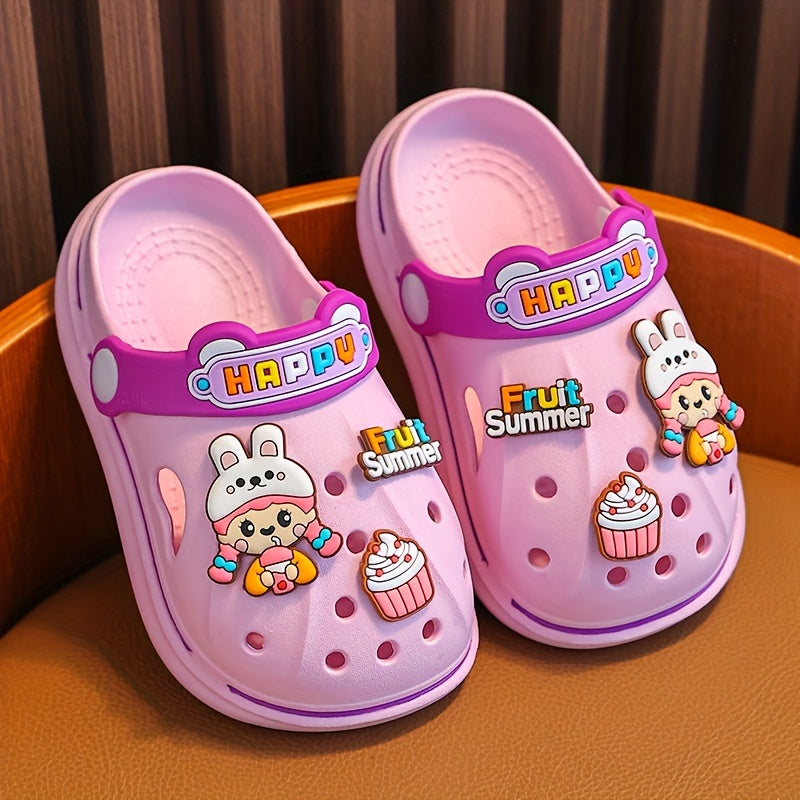 Breathable Cartoon Charm Clogs for Baby Girls