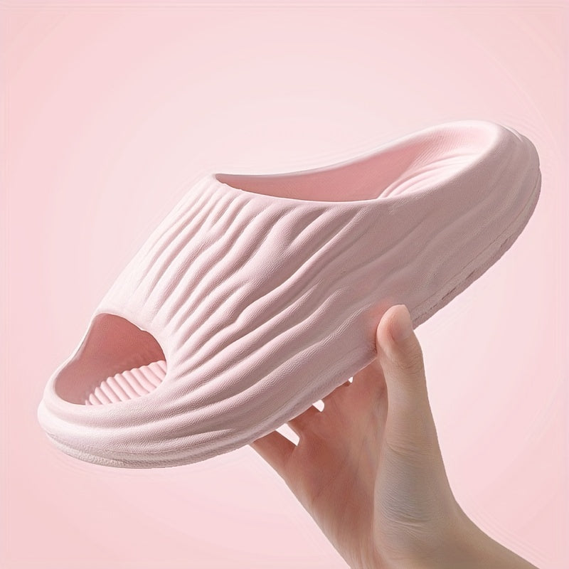 Women's Comfy Pillow Slides Solid PVC Bathroom Shoes