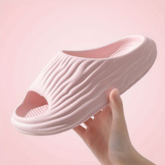 Women's Comfy Pillow Slides Solid PVC Bathroom Shoes