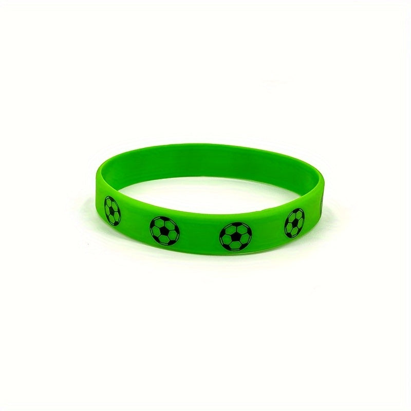 Football Fan Sports Wrist Strap With Printed Pattern Silicone Bracelet