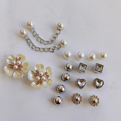 18pcs Rhinestone Flower Shoe Buckle Set for Party Favor