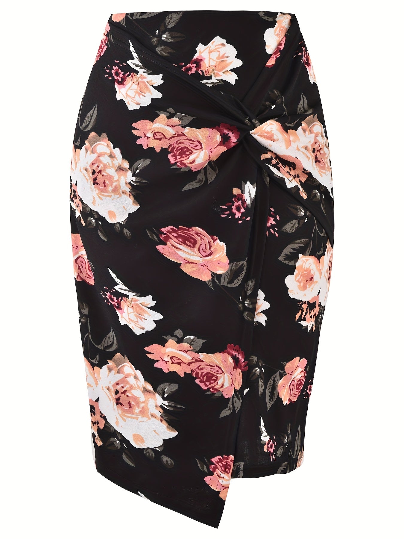 High Waist Pencil Skirt Stretchy Work Business Solid