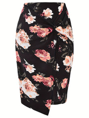 High Waist Pencil Skirt Stretchy Work Business Solid