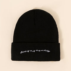 Letter Knit Beanie Cap Unisex Winter Hat Christmas Gift