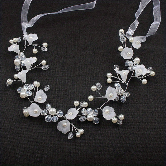 Crystal Faux Pearl Headband Tiara For Women