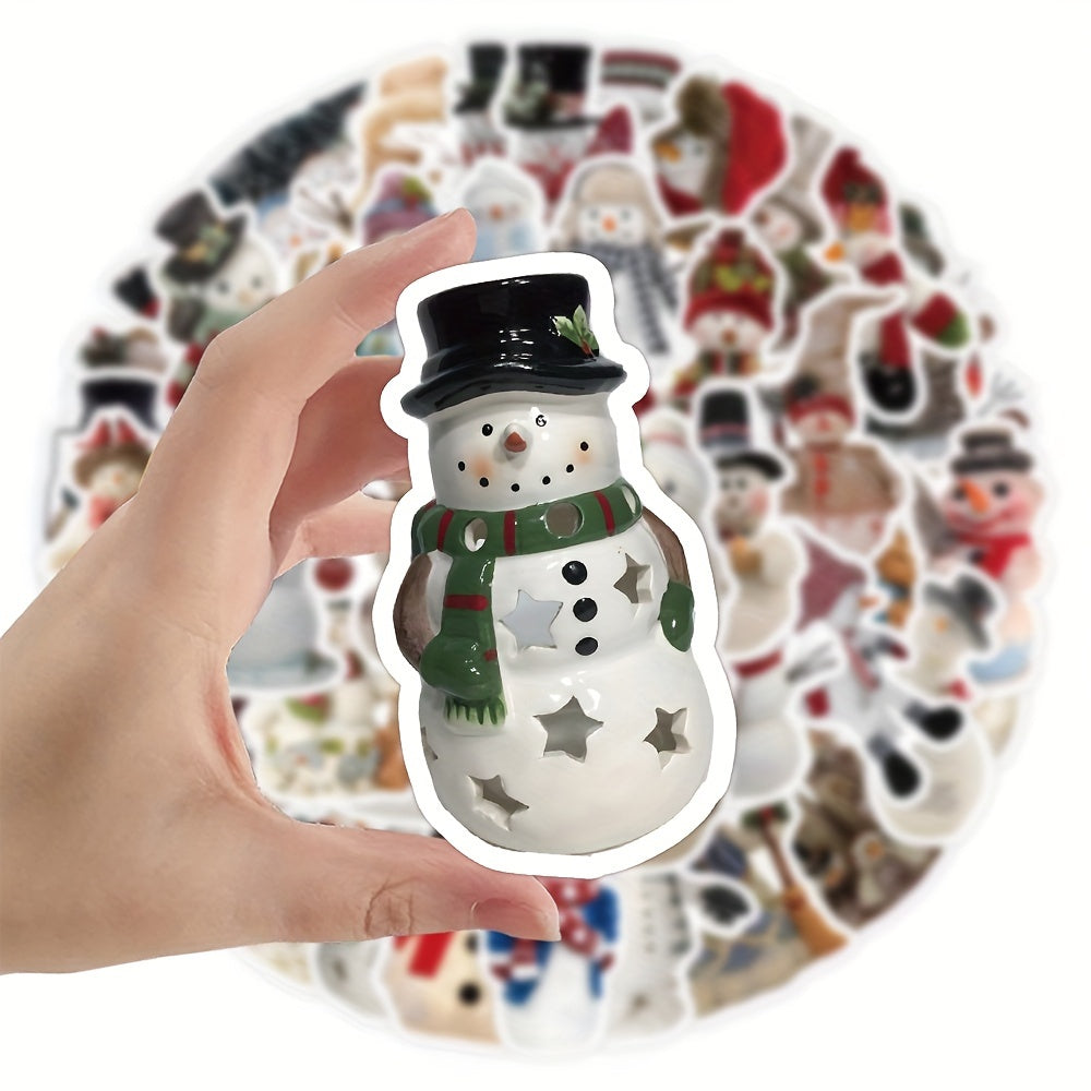 53pcs Snowman Series Graffiti Stickers Waterproof DIY Handbook Sticker Pack