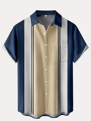 Men's Block Striped Button Shirt