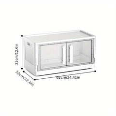Large Capacity Foldable Plastic Storage Bin for Kitchen and Bedroom