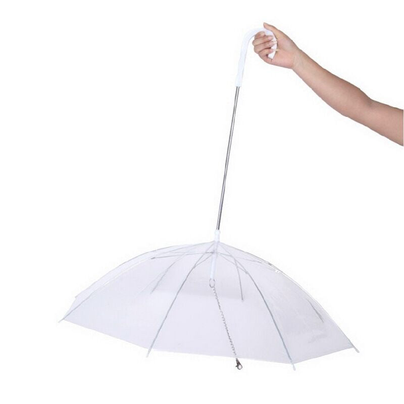 Adjustable Transparent Pet Umbrella for Rainy Dog Walking