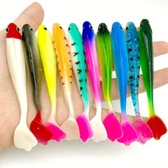 4pcs 3.1in T Tail Fishing Lures Soft Bionic Wobbler Floating Bait 0.16oz 4.5g
