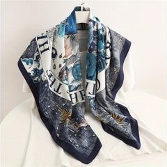 Boho Print Bandana Vintage Square Scarf Silk Shawl Classic Head Wraps For Women