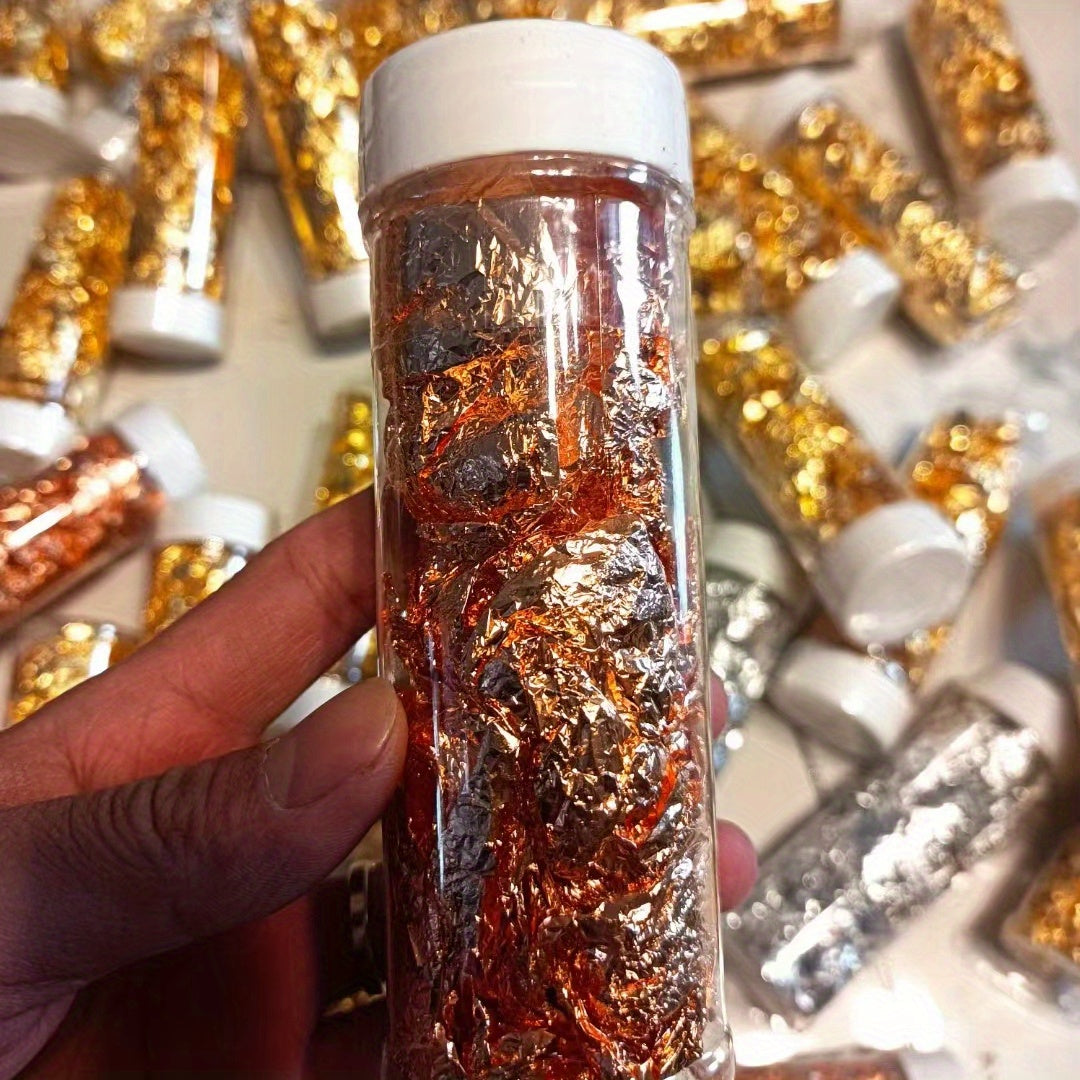 1pc 2g Golden Foil Silver Rose Cake Decoration Nail Art Crushed Mousse Poin