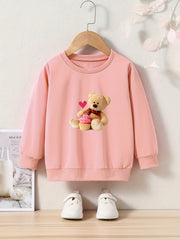 OERYUI Cute Bow Bear Graphic Sweatshirt for Kids