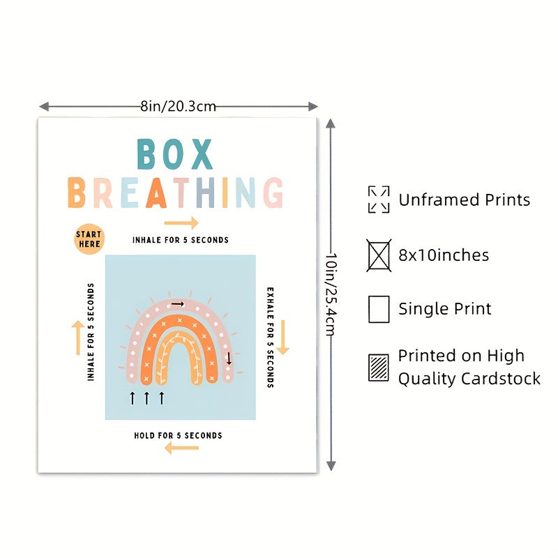 Square Breathing Poster for Therapy Office Decor