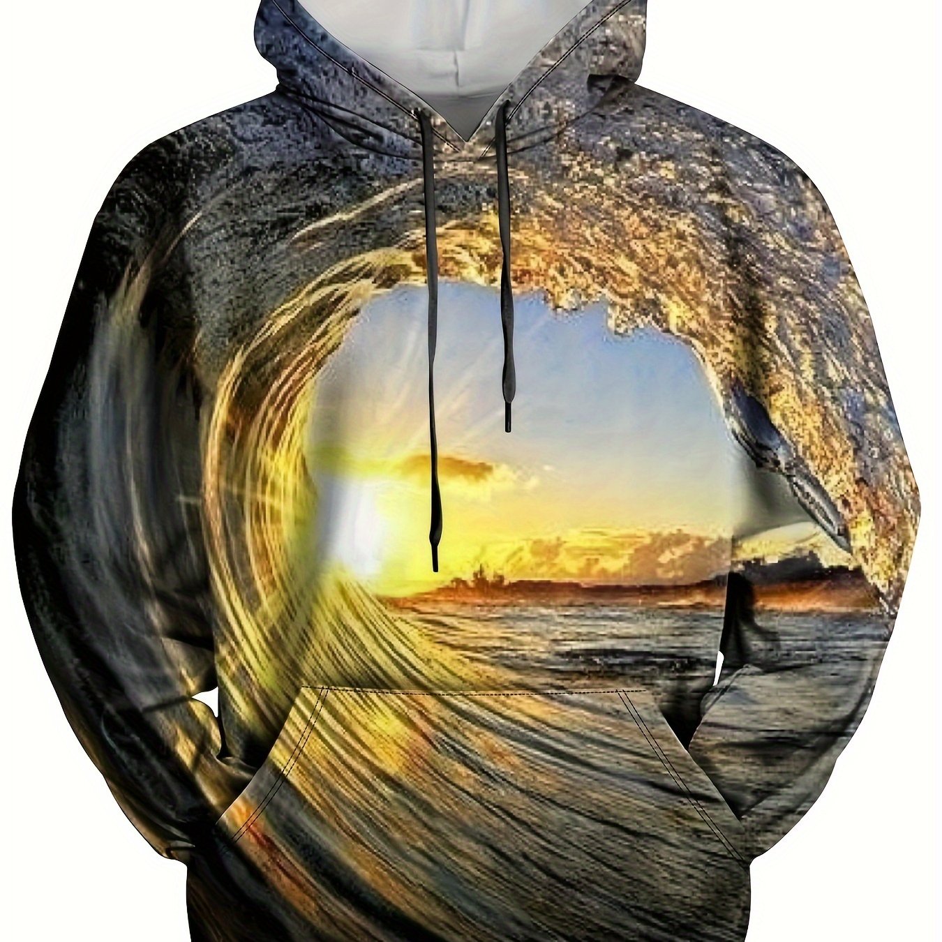 Sea Waves 3D Print Hoodies For Men Graphic Hoodie