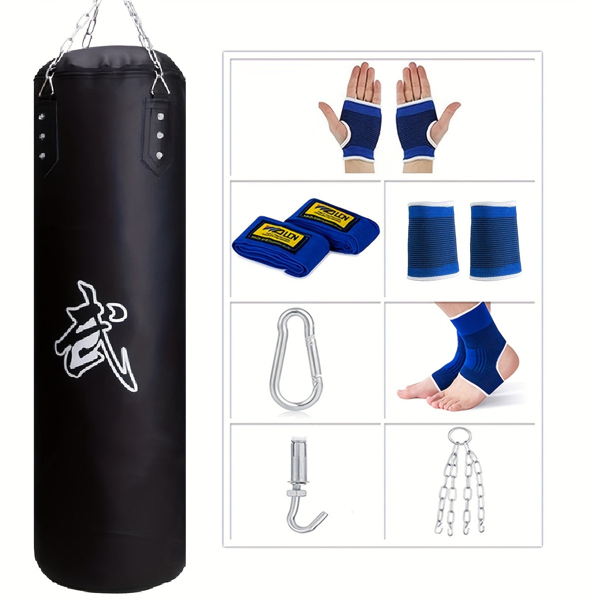 62in Oxford Cloth Boxing Bag Set Heavy Duty With Gloves For Taekwondo Home Gym