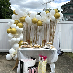 61pcs Golden Confetti Balloons Set with Ribbon for Wedding Birthday Baby Shower