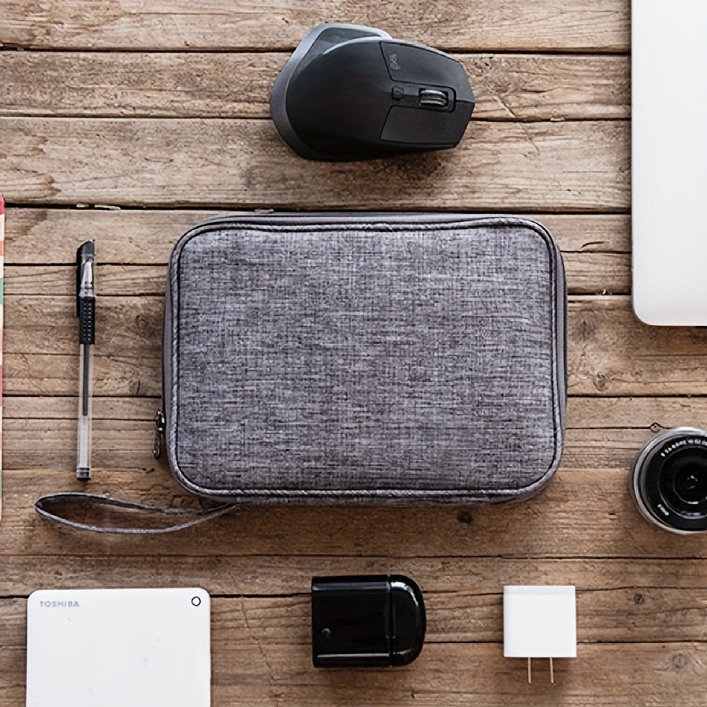 Versatile Data Cable Storage Bag Travel Zipper Electronic Accessories Bag