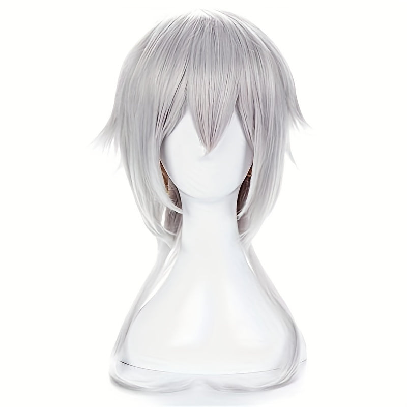 Anime Cosplay Silver Gray Men's Wig Full Head Cover