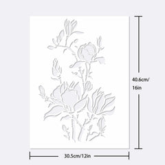 Large Magnolia Flowers Stencils - 30x40 in - Reusable DIY Art and Craft