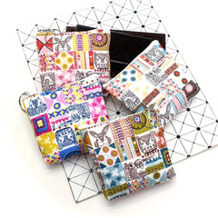 Rural Art Printing Wallet Coin Purse Girl Card Case Key Bag