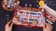 100 Volumes Washi Tape Chinese Girl Crane Theme DIY Handcraft Materials