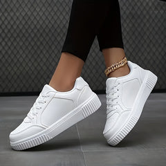 Women's Solid Casual Skate Shoes Lightweight Low Top Sport Shoes