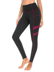 Sporty Yoga Pants Stretch Side Pocket Slimming Leggings Activewear