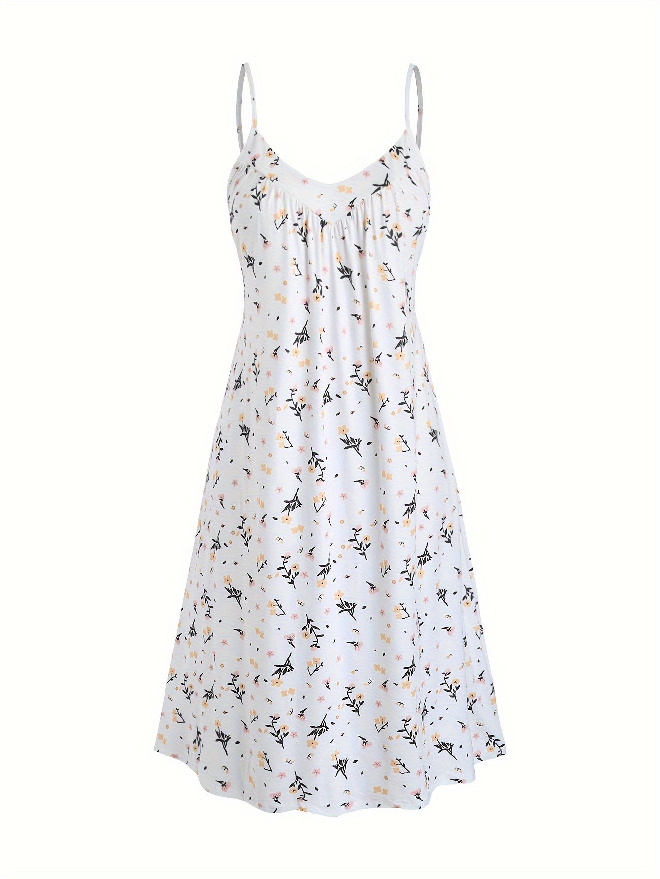 Ditsy Floral Print V Neck Cami Sleep Dress