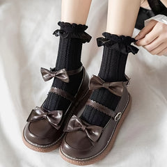 6 Pairs 3D Ruffle Socks Women's Stockings Hosiery